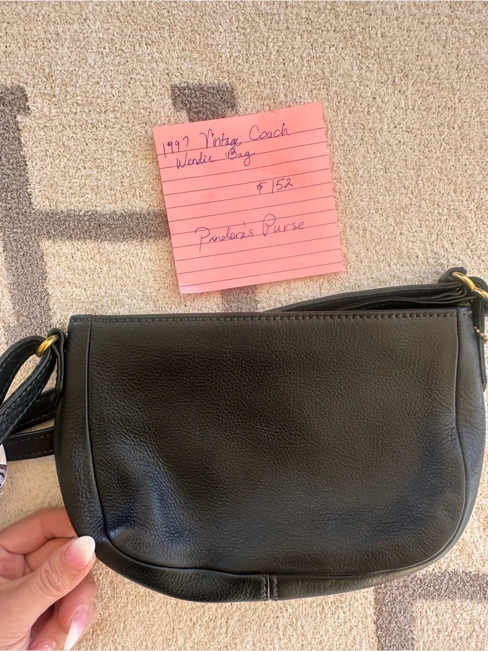 Coach Black Leather Coach vintage 1997 wendie bag